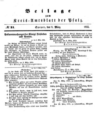 Königlich-bayerisches Kreis-Amtsblatt der Pfalz (Königlich bayerisches Amts- und Intelligenzblatt für die Pfalz) Donnerstag 8. März 1855