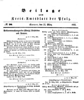 Königlich-bayerisches Kreis-Amtsblatt der Pfalz (Königlich bayerisches Amts- und Intelligenzblatt für die Pfalz) Donnerstag 22. März 1855