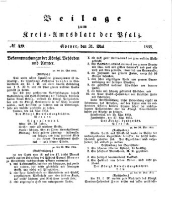 Königlich-bayerisches Kreis-Amtsblatt der Pfalz (Königlich bayerisches Amts- und Intelligenzblatt für die Pfalz) Donnerstag 31. Mai 1855