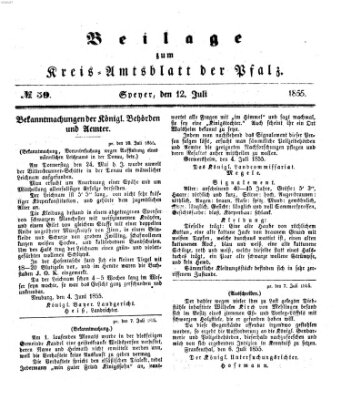 Königlich-bayerisches Kreis-Amtsblatt der Pfalz (Königlich bayerisches Amts- und Intelligenzblatt für die Pfalz) Donnerstag 12. Juli 1855