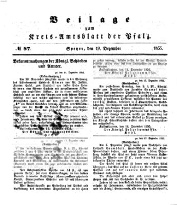 Königlich-bayerisches Kreis-Amtsblatt der Pfalz (Königlich bayerisches Amts- und Intelligenzblatt für die Pfalz) Mittwoch 19. Dezember 1855
