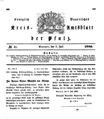 Königlich-bayerisches Kreis-Amtsblatt der Pfalz (Königlich bayerisches Amts- und Intelligenzblatt für die Pfalz) Dienstag 8. Juli 1856