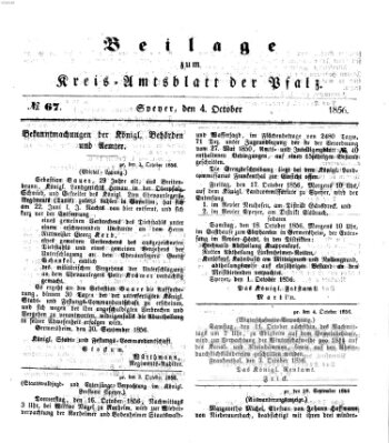 Königlich-bayerisches Kreis-Amtsblatt der Pfalz (Königlich bayerisches Amts- und Intelligenzblatt für die Pfalz) Samstag 4. Oktober 1856