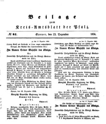 Königlich-bayerisches Kreis-Amtsblatt der Pfalz (Königlich bayerisches Amts- und Intelligenzblatt für die Pfalz) Dienstag 23. Dezember 1856