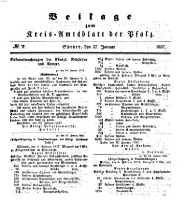 Königlich-bayerisches Kreis-Amtsblatt der Pfalz (Königlich bayerisches Amts- und Intelligenzblatt für die Pfalz) Dienstag 27. Januar 1857
