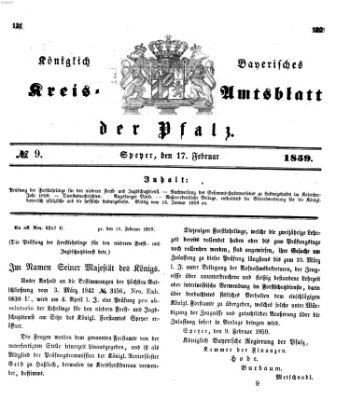 Königlich-bayerisches Kreis-Amtsblatt der Pfalz (Königlich bayerisches Amts- und Intelligenzblatt für die Pfalz) Donnerstag 17. Februar 1859