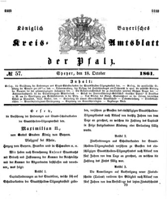 Königlich-bayerisches Kreis-Amtsblatt der Pfalz (Königlich bayerisches Amts- und Intelligenzblatt für die Pfalz) Freitag 18. Oktober 1861