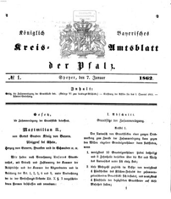 Königlich-bayerisches Kreis-Amtsblatt der Pfalz (Königlich bayerisches Amts- und Intelligenzblatt für die Pfalz) Dienstag 7. Januar 1862
