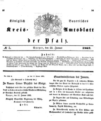 Königlich-bayerisches Kreis-Amtsblatt der Pfalz (Königlich bayerisches Amts- und Intelligenzblatt für die Pfalz) Mittwoch 22. Januar 1862