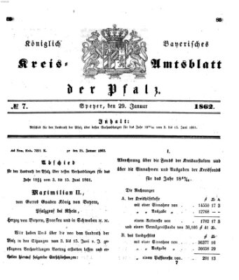 Königlich-bayerisches Kreis-Amtsblatt der Pfalz (Königlich bayerisches Amts- und Intelligenzblatt für die Pfalz) Mittwoch 29. Januar 1862