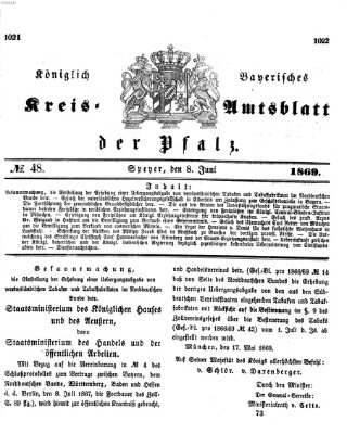 Königlich-bayerisches Kreis-Amtsblatt der Pfalz (Königlich bayerisches Amts- und Intelligenzblatt für die Pfalz) Dienstag 8. Juni 1869