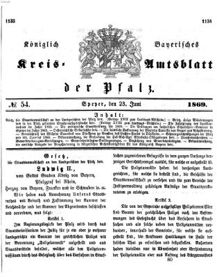 Königlich-bayerisches Kreis-Amtsblatt der Pfalz (Königlich bayerisches Amts- und Intelligenzblatt für die Pfalz) Mittwoch 23. Juni 1869