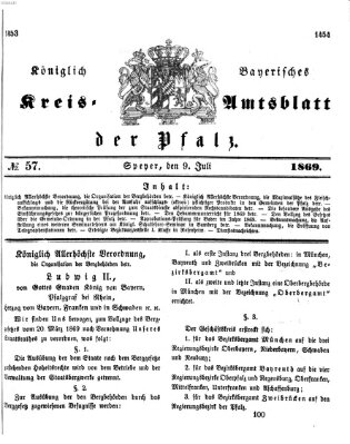 Königlich-bayerisches Kreis-Amtsblatt der Pfalz (Königlich bayerisches Amts- und Intelligenzblatt für die Pfalz) Freitag 9. Juli 1869