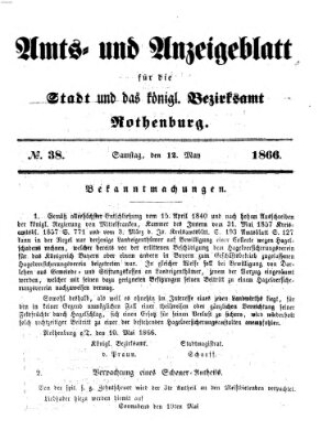 Amts- und Anzeigenblatt für die Stadt und das Königl. Bezirksamt Rothenburg Samstag 12. Mai 1866