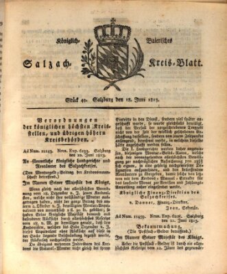 Königlich baierisches Salzach-Kreis-Blatt Freitag 18. Juni 1813