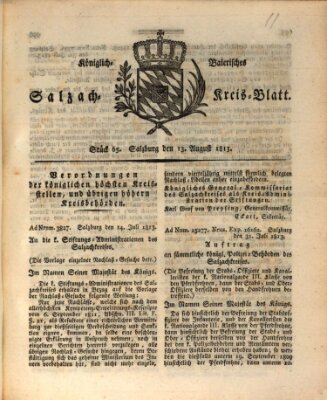 Königlich baierisches Salzach-Kreis-Blatt Freitag 13. August 1813