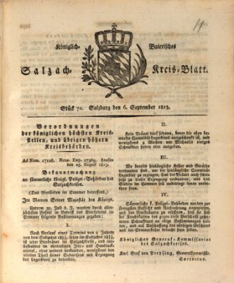 Königlich baierisches Salzach-Kreis-Blatt Montag 6. September 1813