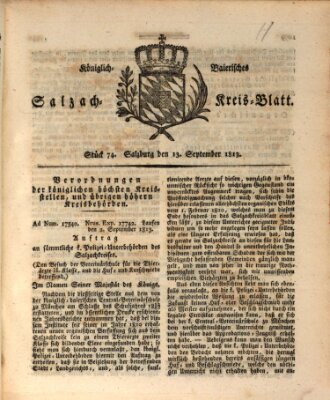 Königlich baierisches Salzach-Kreis-Blatt Montag 13. September 1813