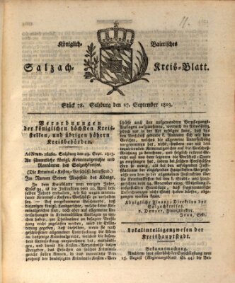 Königlich baierisches Salzach-Kreis-Blatt Montag 27. September 1813