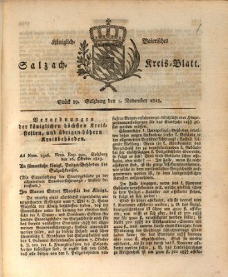 Königlich baierisches Salzach-Kreis-Blatt Freitag 5. November 1813