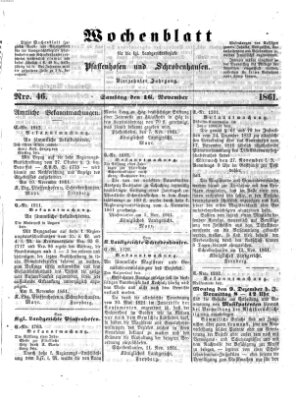 Wochenblatt für die königl. Landgerichtsbezirke Pfaffenhofen und Schrobenhausen (Amts-Blatt für den Verwaltungs- und Gerichts-Bezirk Schrobenhausen) Samstag 16. November 1861
