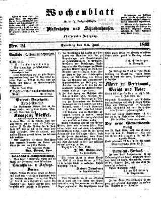 Wochenblatt für die königl. Landgerichtsbezirke Pfaffenhofen und Schrobenhausen (Amts-Blatt für den Verwaltungs- und Gerichts-Bezirk Schrobenhausen) Samstag 14. Juni 1862