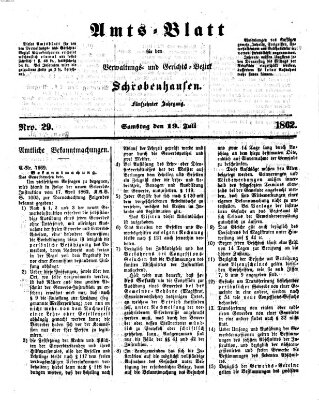 Amts-Blatt für den Verwaltungs- und Gerichts-Bezirk Schrobenhausen Samstag 19. Juli 1862