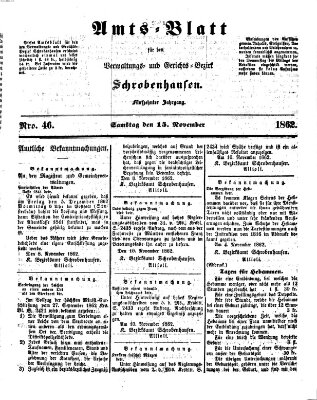 Amts-Blatt für den Verwaltungs- und Gerichts-Bezirk Schrobenhausen Samstag 15. November 1862