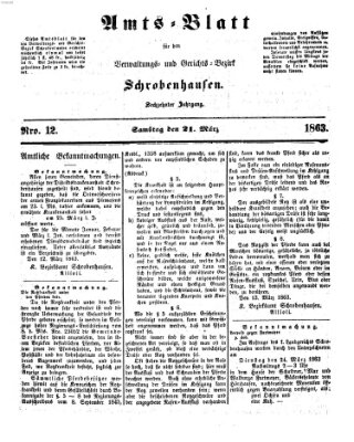 Amts-Blatt für den Verwaltungs- und Gerichts-Bezirk Schrobenhausen Samstag 21. März 1863