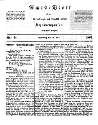 Amts-Blatt für den Verwaltungs- und Gerichts-Bezirk Schrobenhausen Samstag 2. Mai 1863