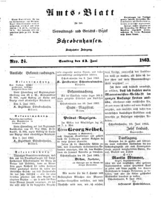 Amts-Blatt für den Verwaltungs- und Gerichts-Bezirk Schrobenhausen Samstag 13. Juni 1863