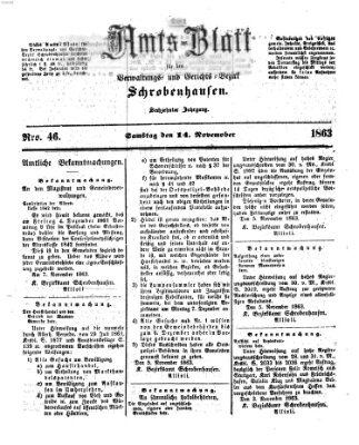 Amts-Blatt für den Verwaltungs- und Gerichts-Bezirk Schrobenhausen Samstag 14. November 1863