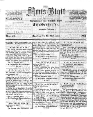 Amts-Blatt für den Verwaltungs- und Gerichts-Bezirk Schrobenhausen Samstag 21. November 1863