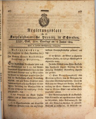 Regierungsblatt für die Kurpfalzbaierische Provinz in Schwaben