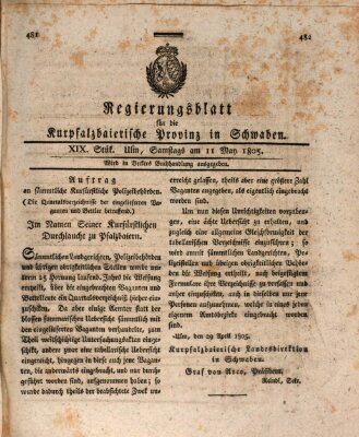 Regierungsblatt für die Kurpfalzbaierische Provinz in Schwaben
