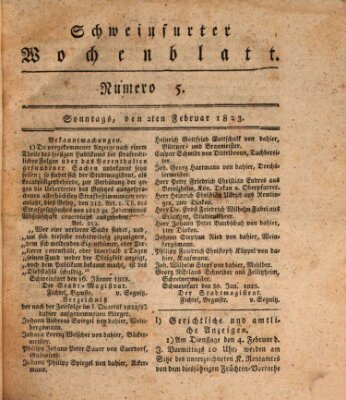 Schweinfurter Wochenblatt Sonntag 2. Februar 1823