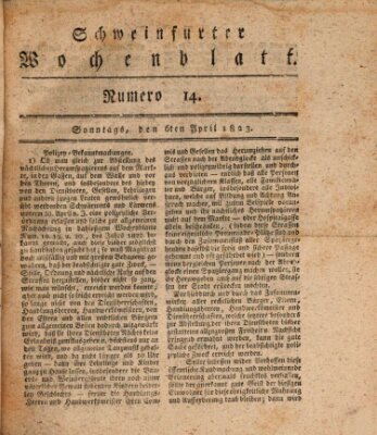 Schweinfurter Wochenblatt Sonntag 6. April 1823