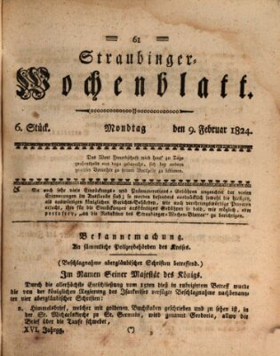 Straubinger Wochenblatt Montag 9. Februar 1824