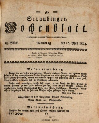 Straubinger Wochenblatt Montag 10. Mai 1824