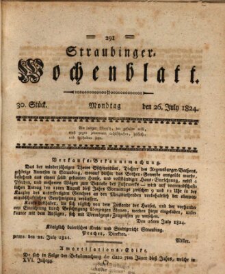Straubinger Wochenblatt Montag 26. Juli 1824