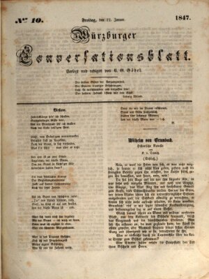 Würzburger Conversationsblatt Freitag 22. Januar 1847