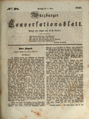 Würzburger Conversationsblatt Freitag 5. März 1847