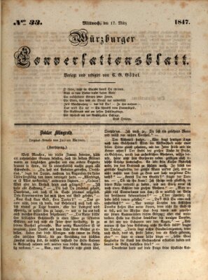 Würzburger Conversationsblatt Mittwoch 17. März 1847