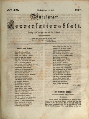 Würzburger Conversationsblatt Freitag 16. April 1847