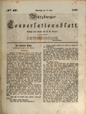 Würzburger Conversationsblatt Montag 19. April 1847
