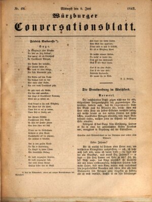 Würzburger Conversationsblatt Mittwoch 9. Juni 1847
