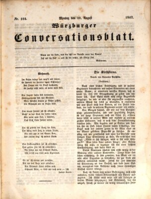 Würzburger Conversationsblatt Montag 30. August 1847