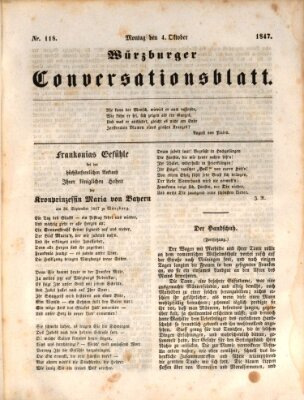 Würzburger Conversationsblatt Montag 4. Oktober 1847