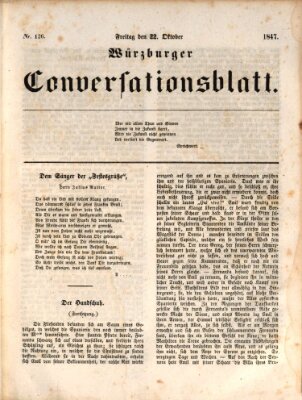 Würzburger Conversationsblatt Freitag 22. Oktober 1847