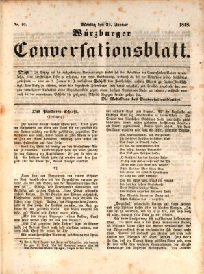 Würzburger Conversationsblatt Montag 24. Januar 1848